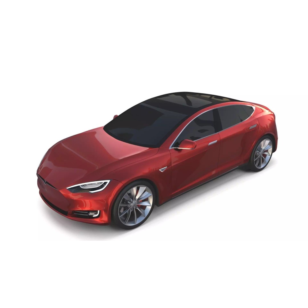 Tesla Model S 2016 3D Model – High Poly PBR Asset, Blender, FBX, OBJ - View 2