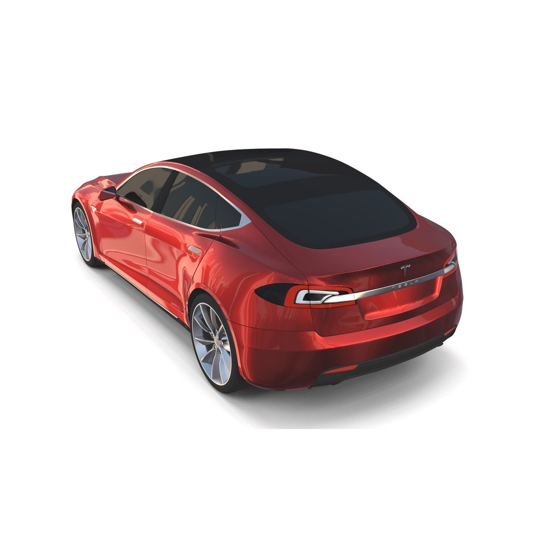 Tesla Model S 2016 3D Model – High Poly PBR Asset, Blender, FBX, OBJ - View 22