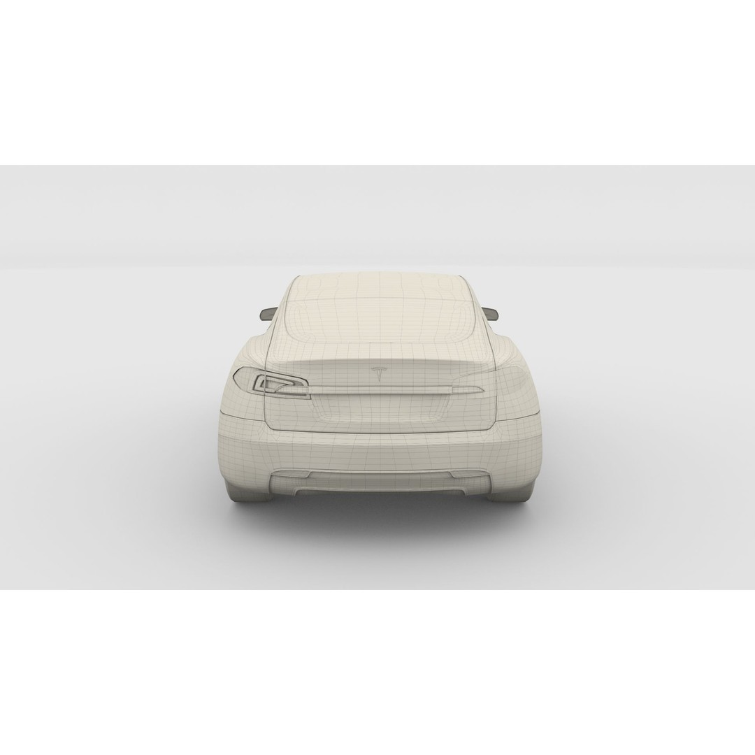 Tesla Model S 2016 3D Model – High Poly PBR Asset, Blender, FBX, OBJ - View 23