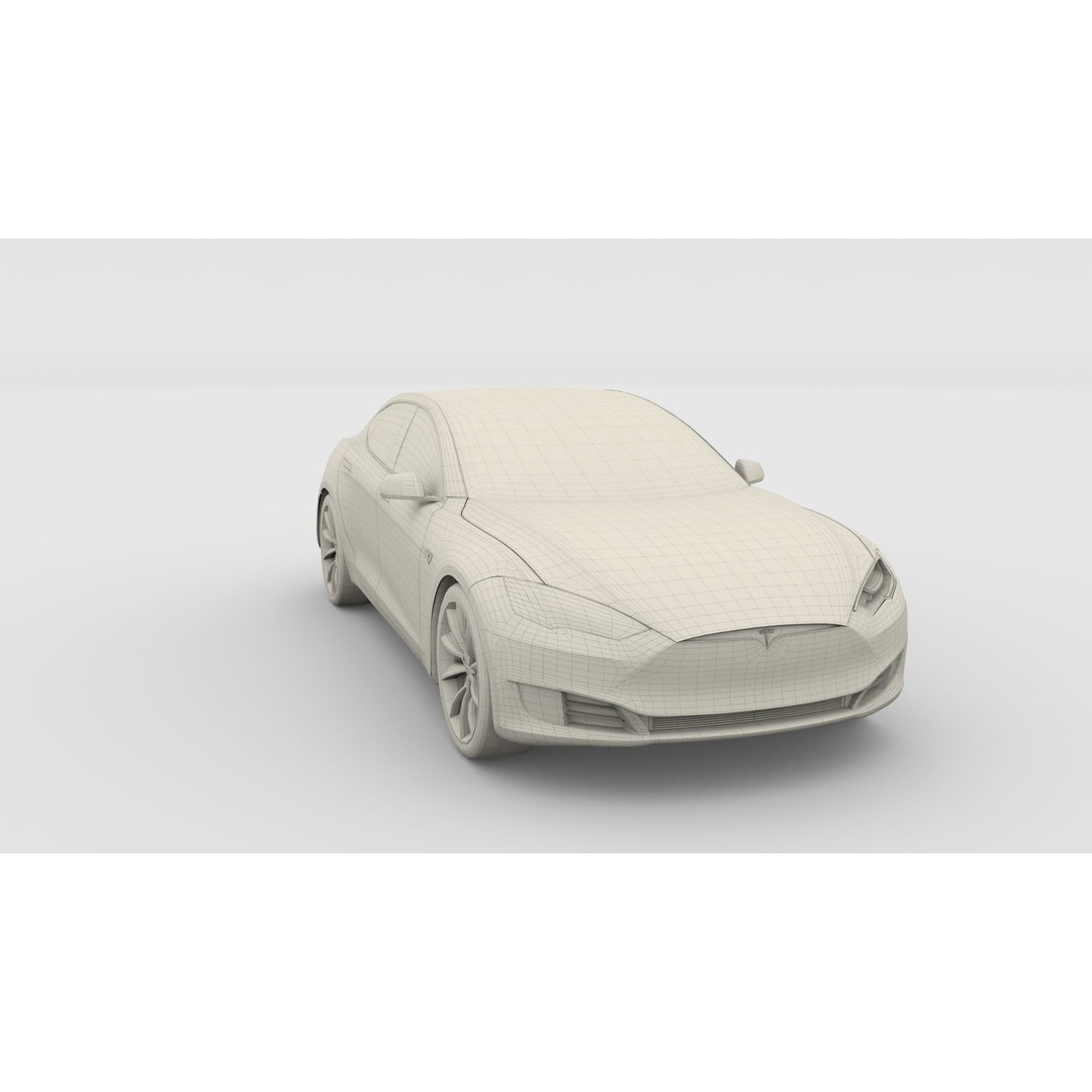 Tesla Model S 2016 3D Model – High Poly PBR Asset, Blender, FBX, OBJ - View 24