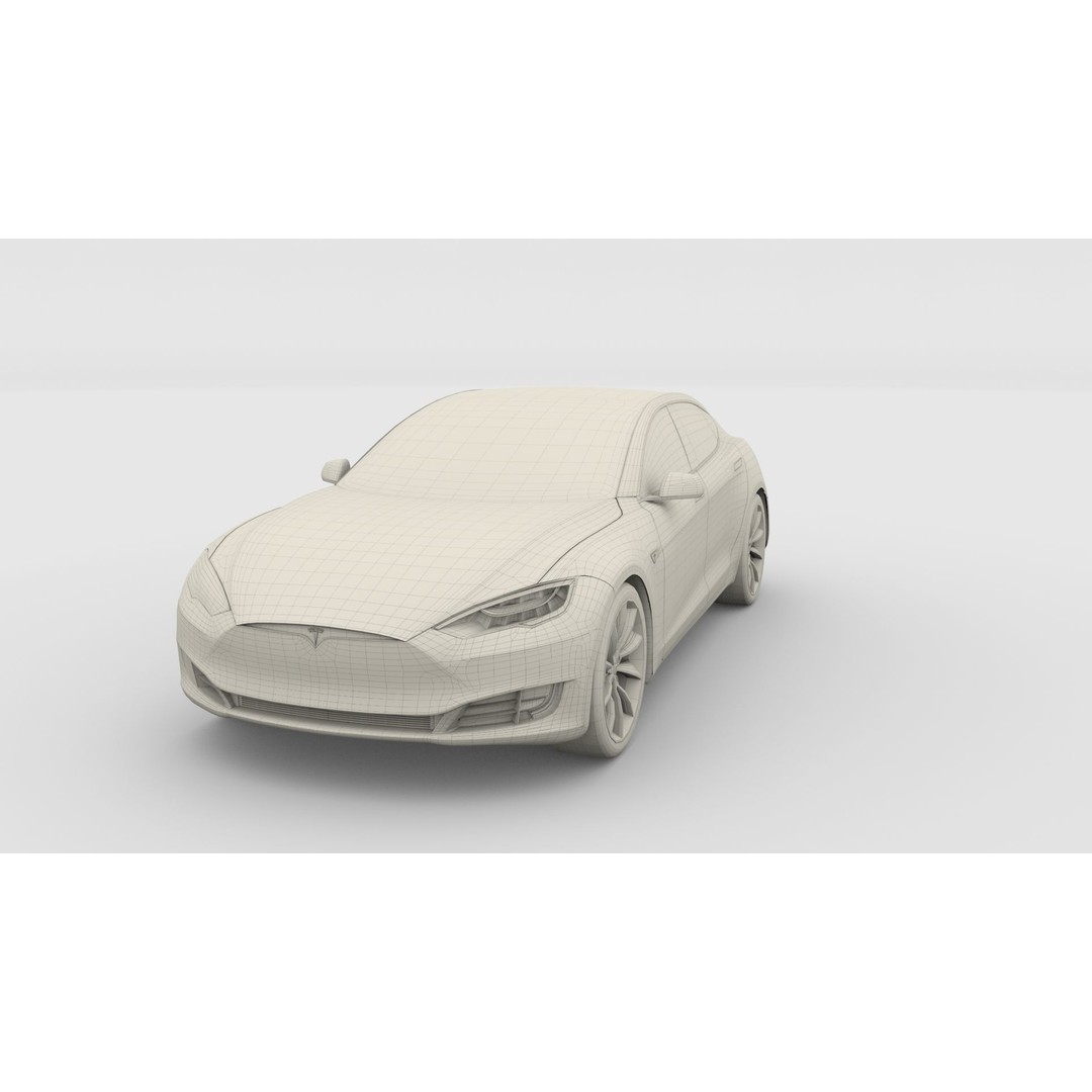 Tesla Model S 2016 3D Model – High Poly PBR Asset, Blender, FBX, OBJ - View 25