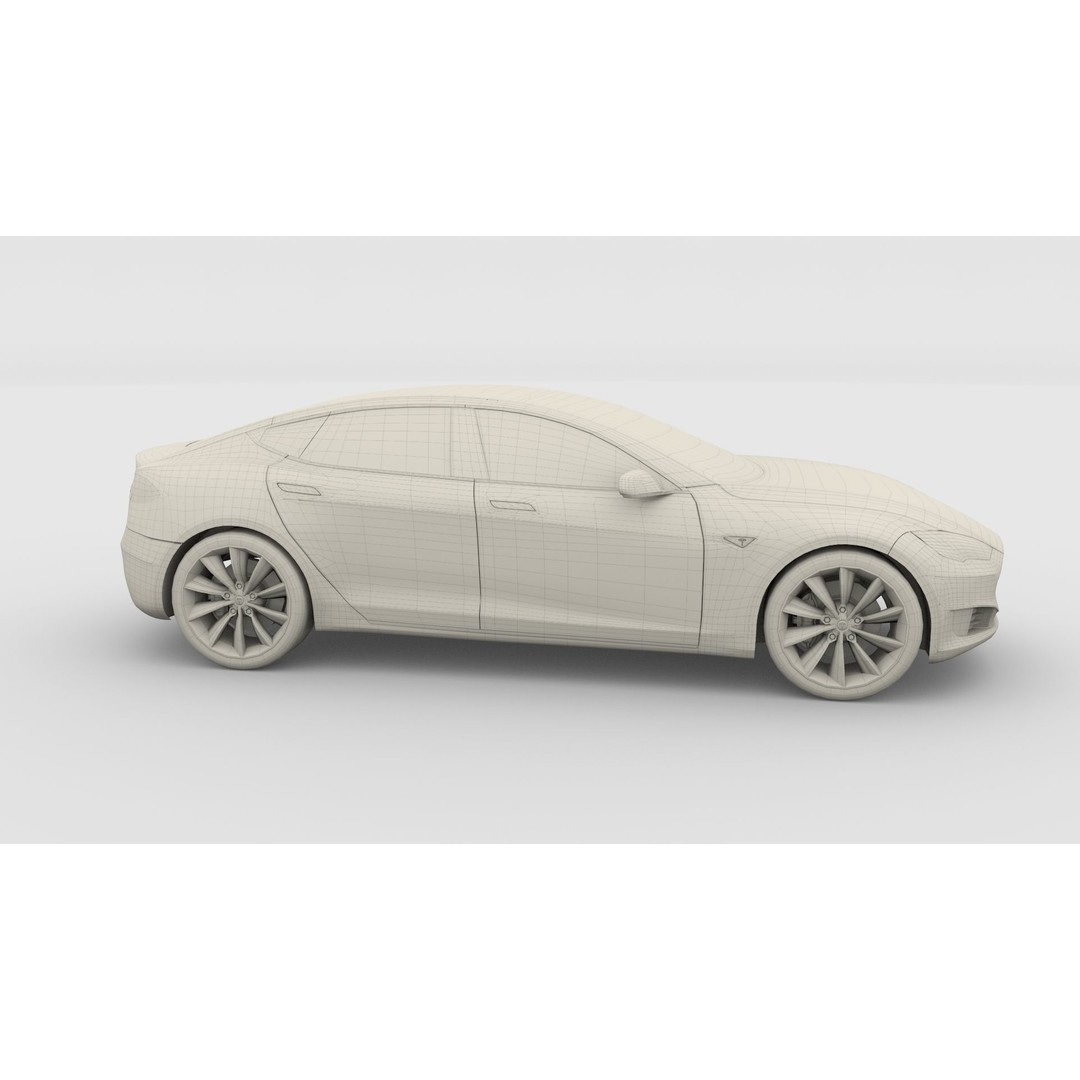 Tesla Model S 2016 3D Model – High Poly PBR Asset, Blender, FBX, OBJ - View 27