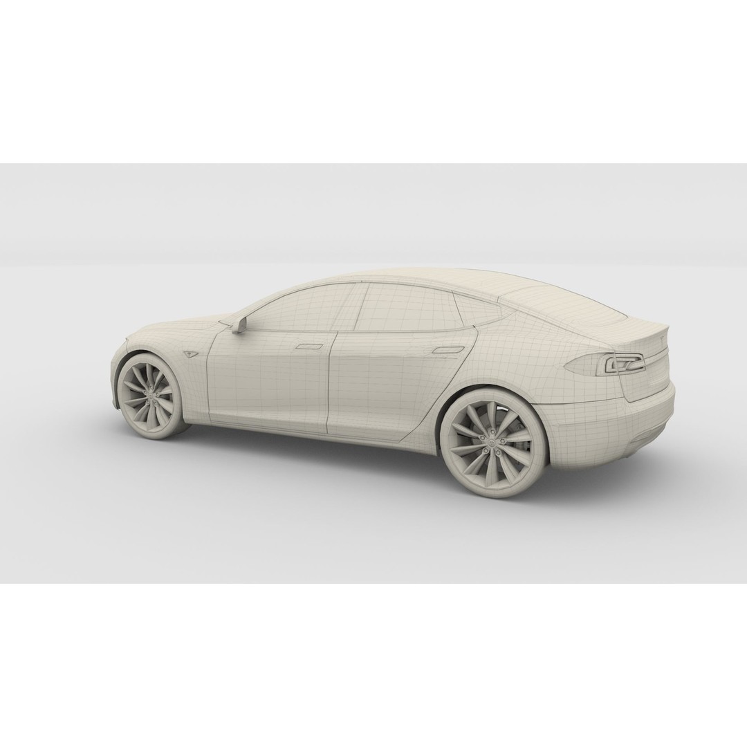 Tesla Model S 2016 3D Model – High Poly PBR Asset, Blender, FBX, OBJ - View 28