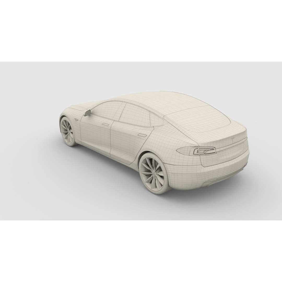 Tesla Model S 2016 3D Model – High Poly PBR Asset, Blender, FBX, OBJ - View 29