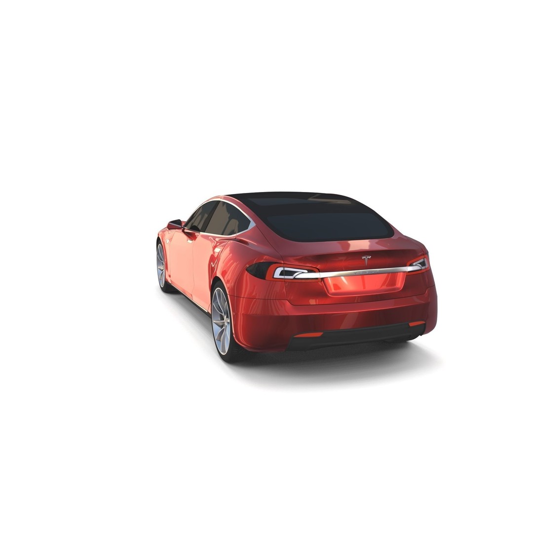 Tesla Model S 2016 3D Model – High Poly PBR Asset, Blender, FBX, OBJ - View 3