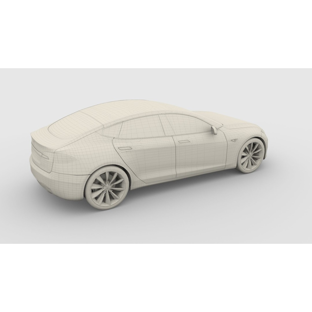 Tesla Model S 2016 3D Model – High Poly PBR Asset, Blender, FBX, OBJ - View 30