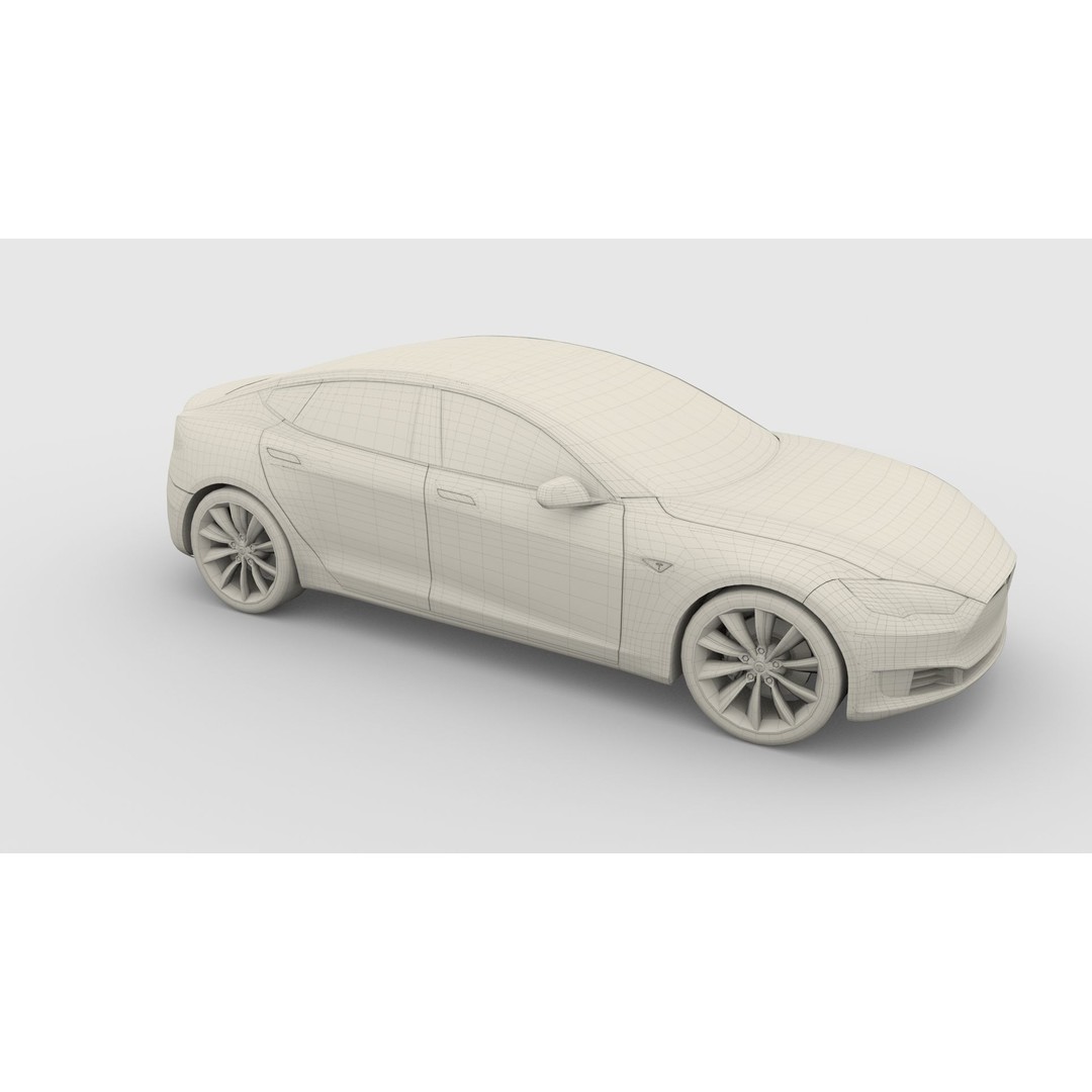 Tesla Model S 2016 3D Model – High Poly PBR Asset, Blender, FBX, OBJ - View 31