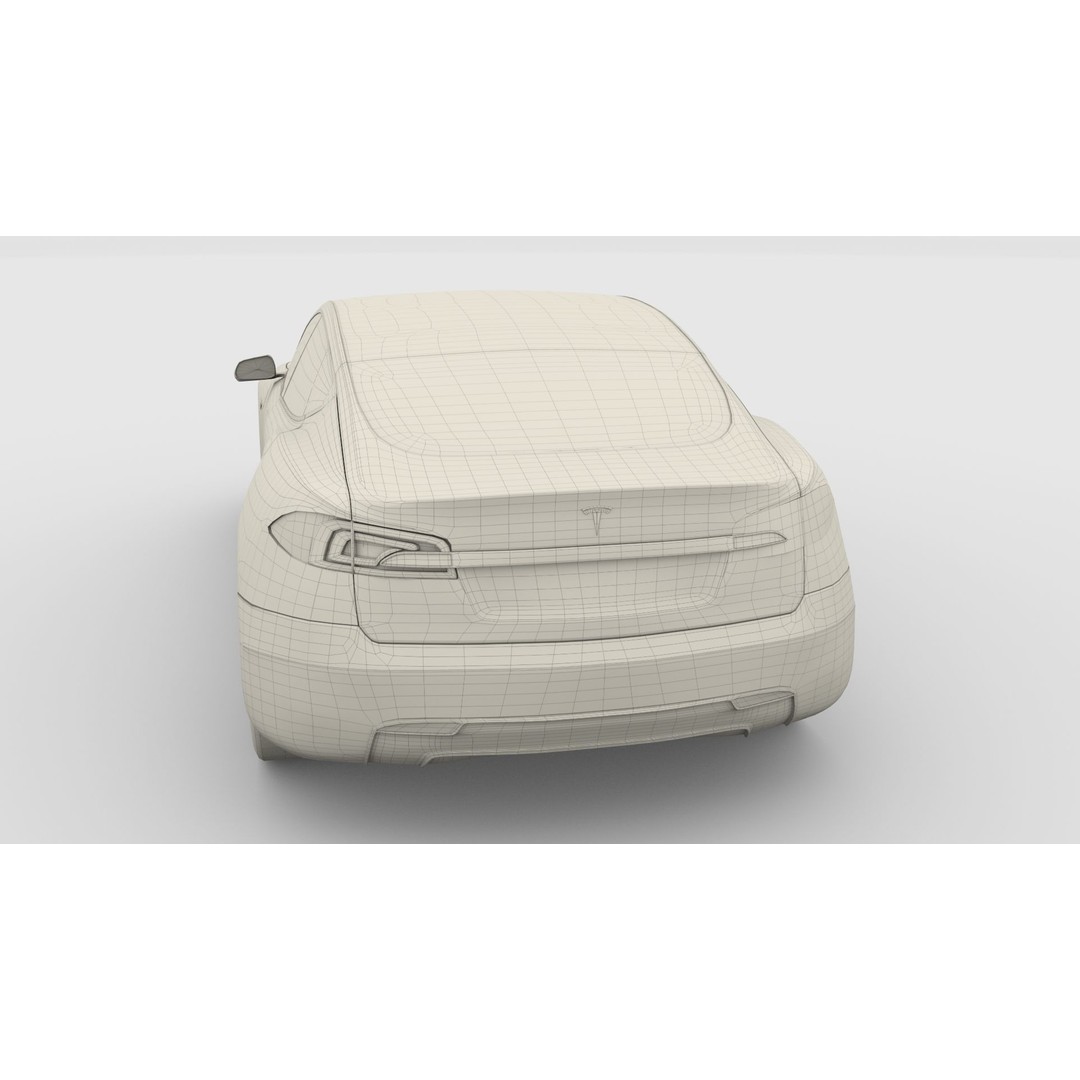 Tesla Model S 2016 3D Model – High Poly PBR Asset, Blender, FBX, OBJ - View 34