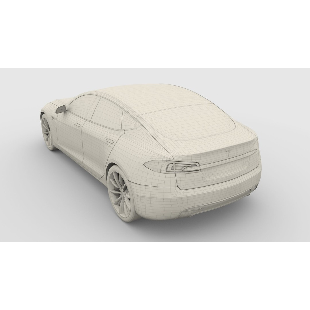 Tesla Model S 2016 3D Model – High Poly PBR Asset, Blender, FBX, OBJ - View 37