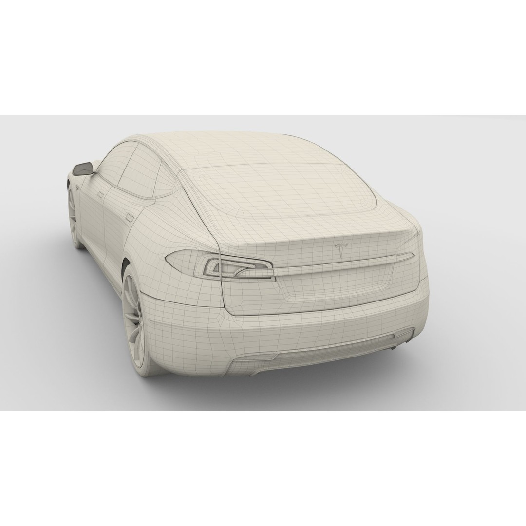 Tesla Model S 2016 3D Model – High Poly PBR Asset, Blender, FBX, OBJ - View 38