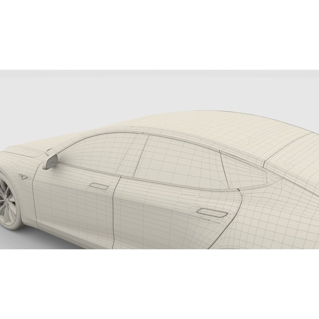 Tesla Model S 2016 3D Model – High Poly PBR Asset, Blender, FBX, OBJ - View 40