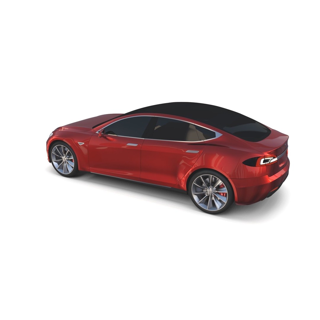 Tesla Model S 2016 3D Model – High Poly PBR Asset, Blender, FBX, OBJ - View 9