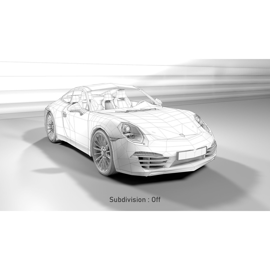 Porsche 911 3D Model – Realistic Sport Car, FBX, OBJ, PBR - View 12
