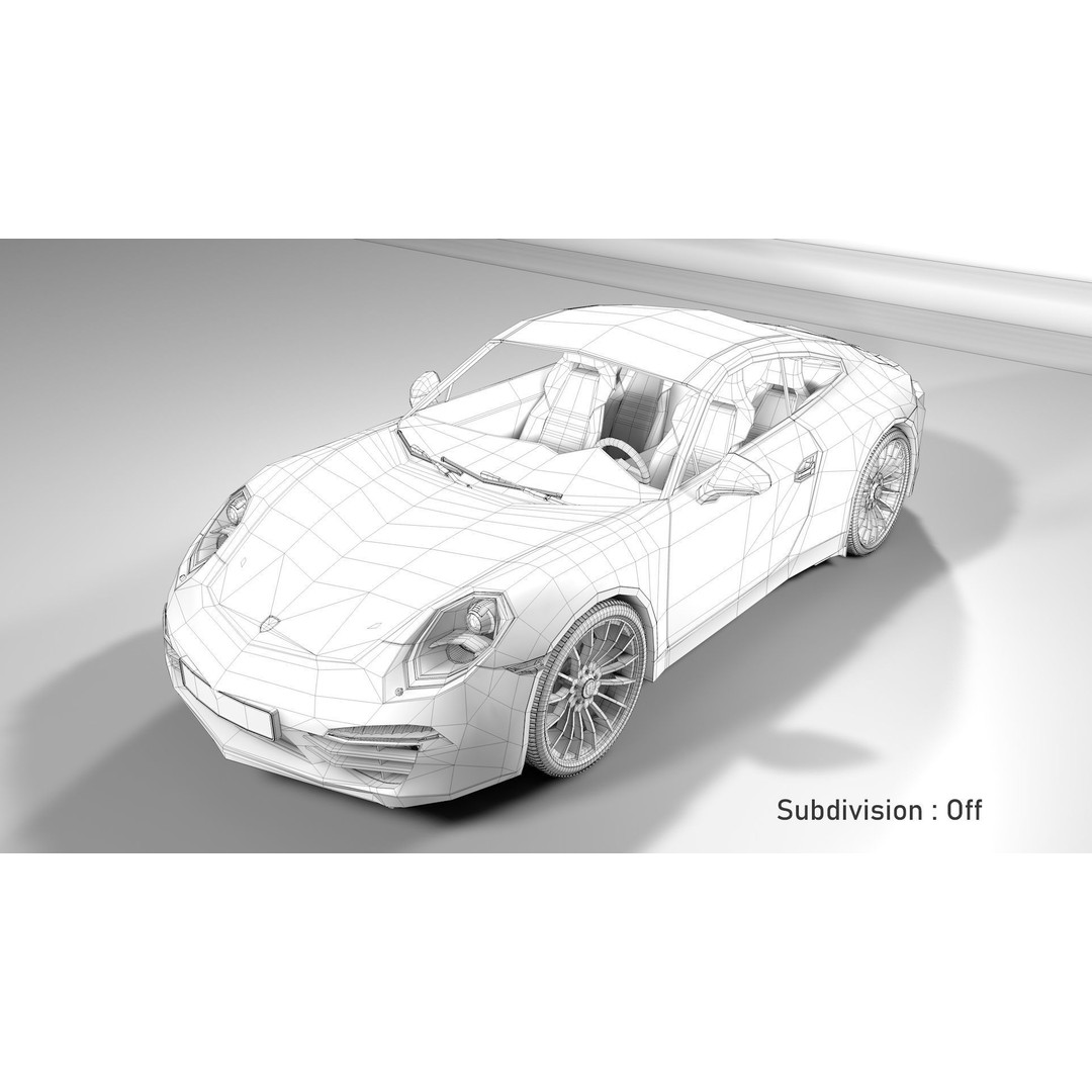 Porsche 911 3D Model – Realistic Sport Car, FBX, OBJ, PBR - View 18