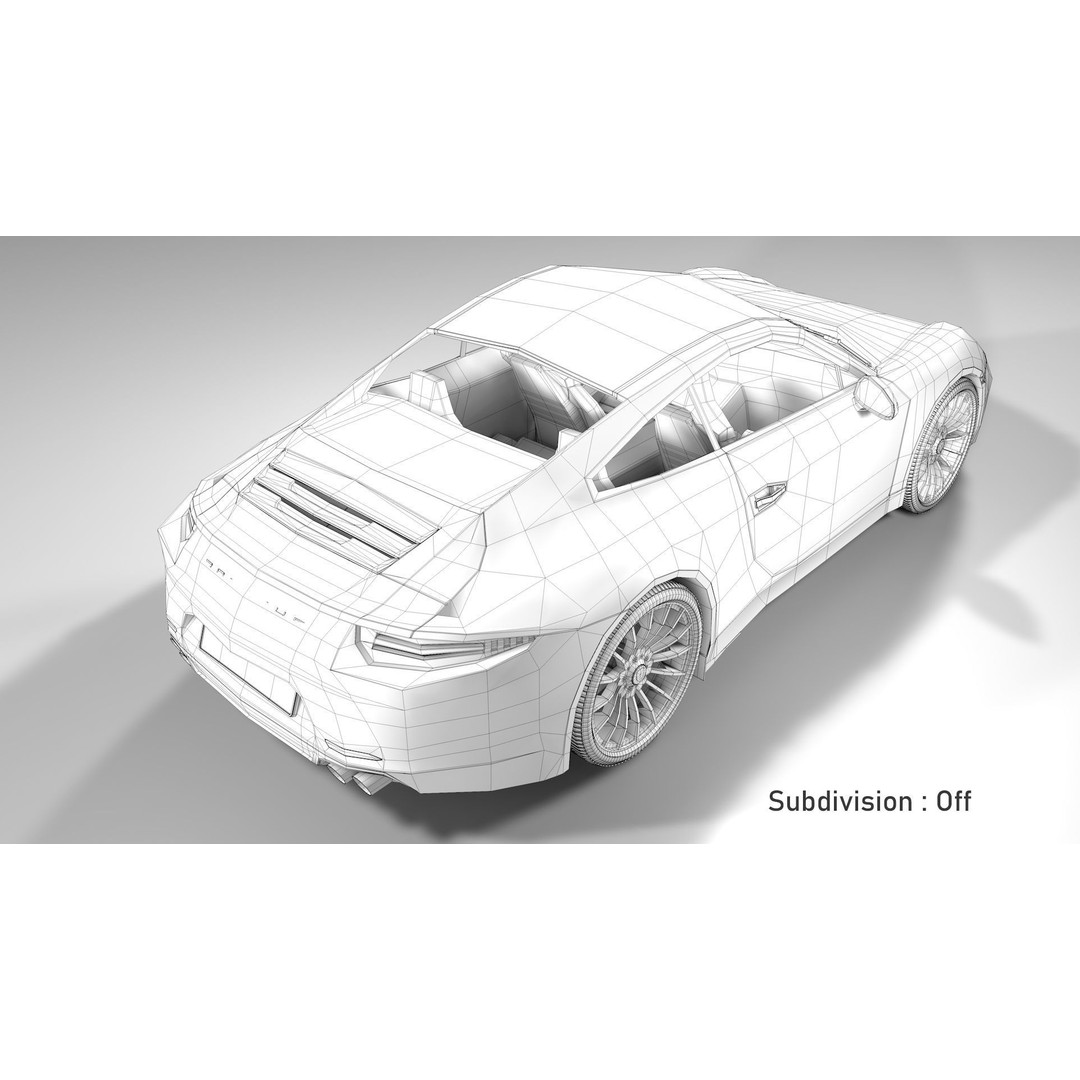 Porsche 911 3D Model – Realistic Sport Car, FBX, OBJ, PBR - View 24