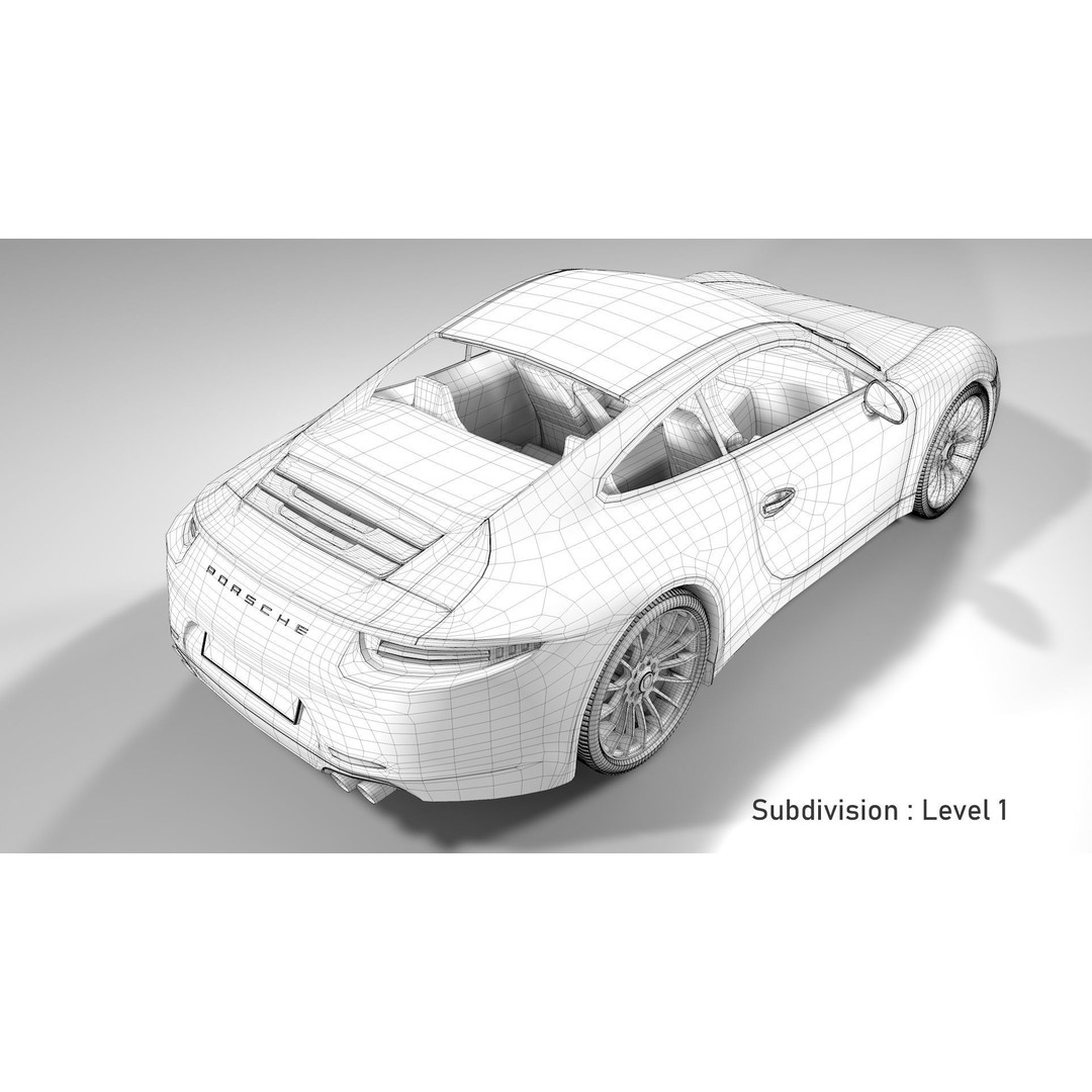 Porsche 911 3D Model – Realistic Sport Car, FBX, OBJ, PBR - View 25
