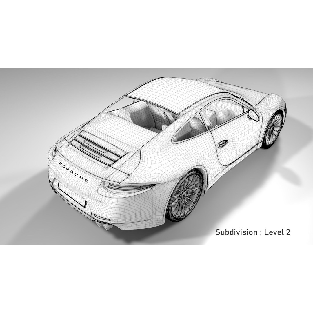 Porsche 911 3D Model – Realistic Sport Car, FBX, OBJ, PBR - View 26