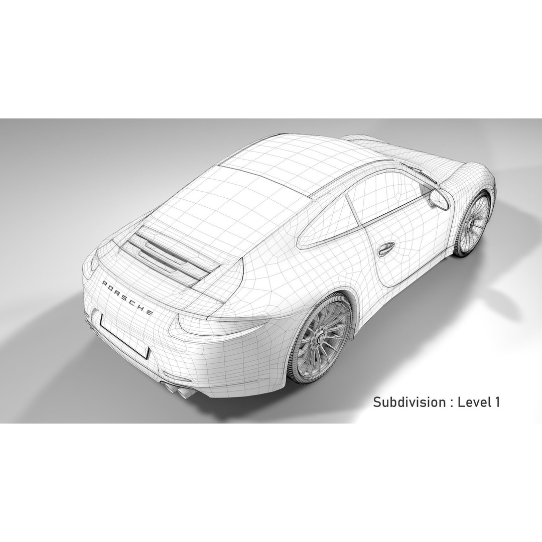 Porsche 911 3D Model – Realistic Sport Car, FBX, OBJ, PBR - View 28