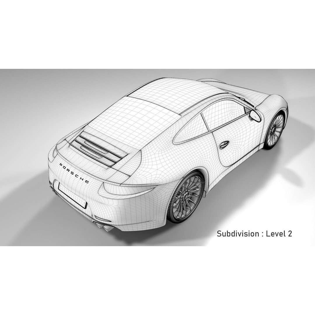 Porsche 911 3D Model – Realistic Sport Car, FBX, OBJ, PBR - View 29