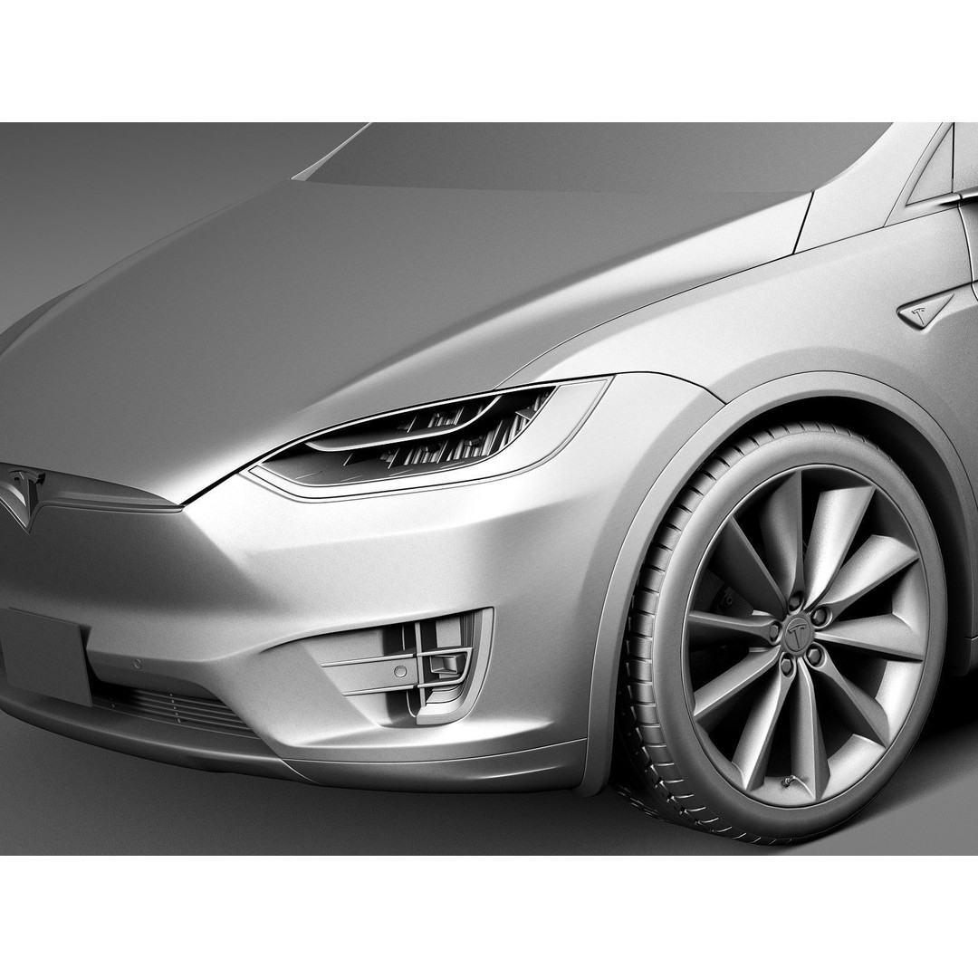 Tesla Model X 3D Model – High Poly Luxury SUV, FBX PBR Textures - View 10