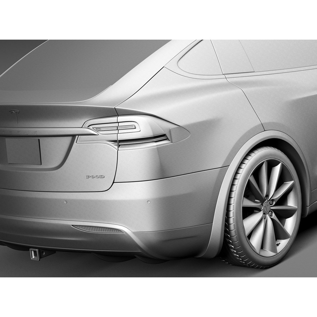 Tesla Model X 3D Model – High Poly Luxury SUV, FBX PBR Textures - View 11