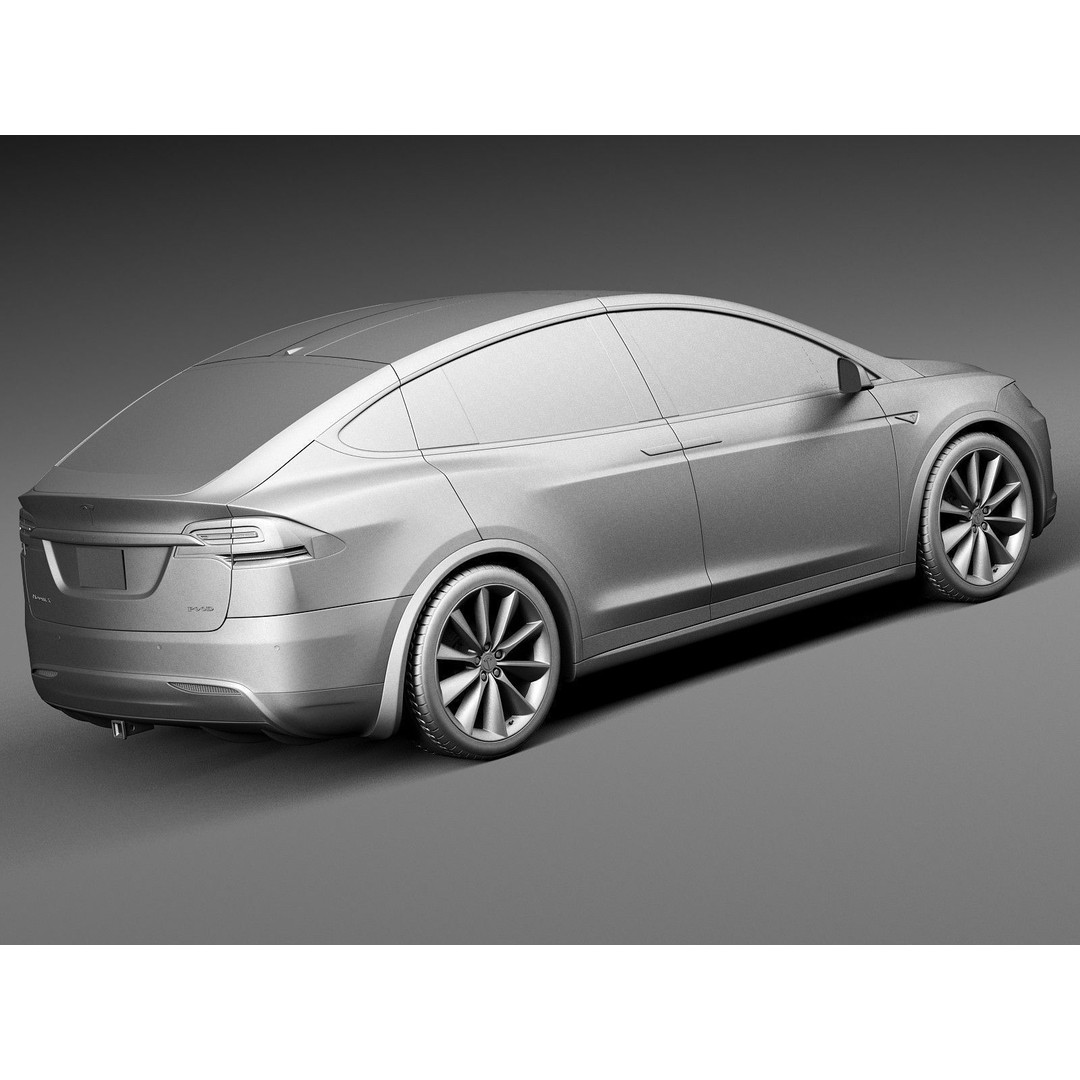 Tesla Model X 3D Model – High Poly Luxury SUV, FBX PBR Textures - View 12