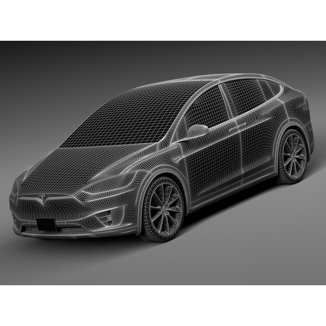 Tesla Model X 3D Model – High Poly Luxury SUV, FBX PBR Textures - View 13