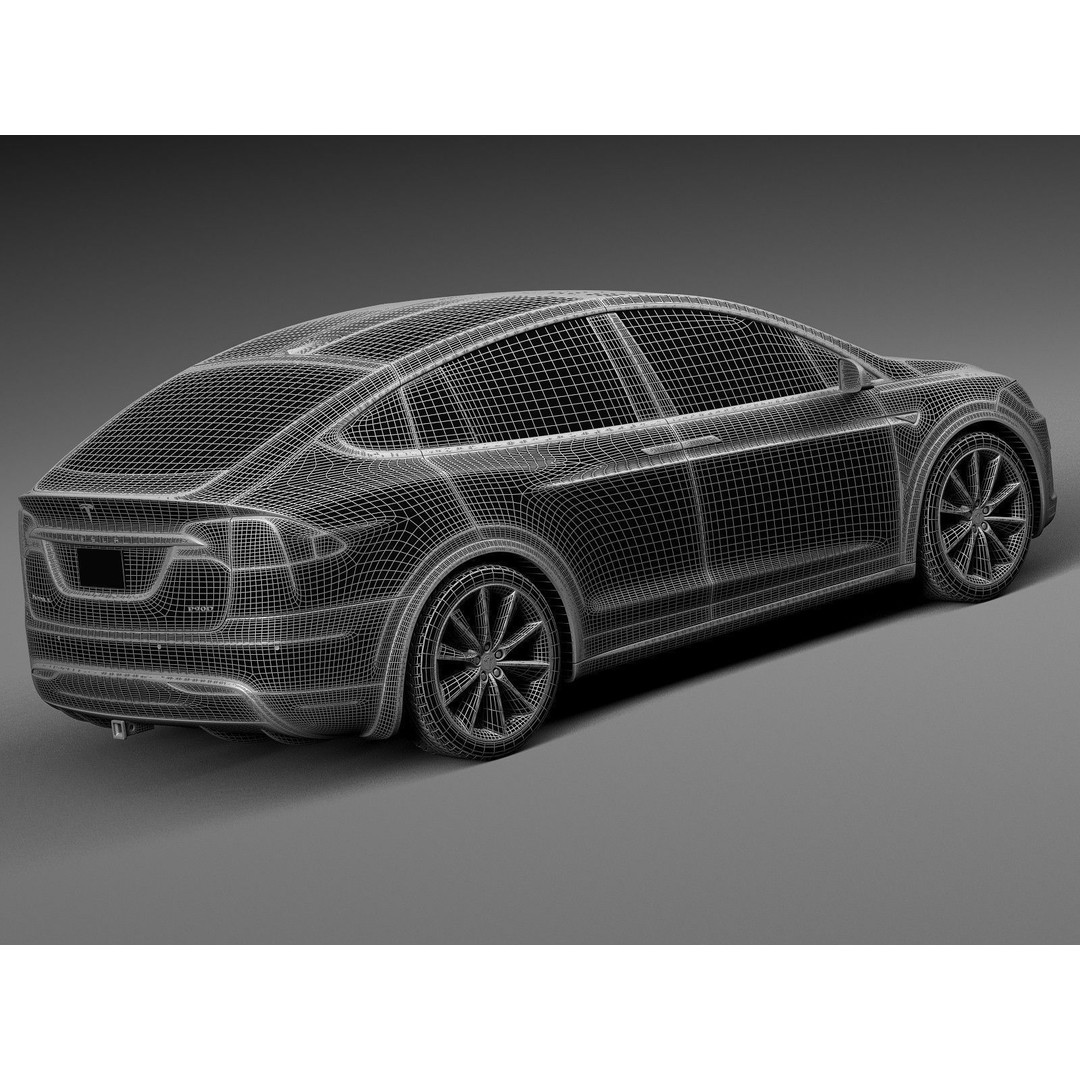 Tesla Model X 3D Model – High Poly Luxury SUV, FBX PBR Textures - View 14