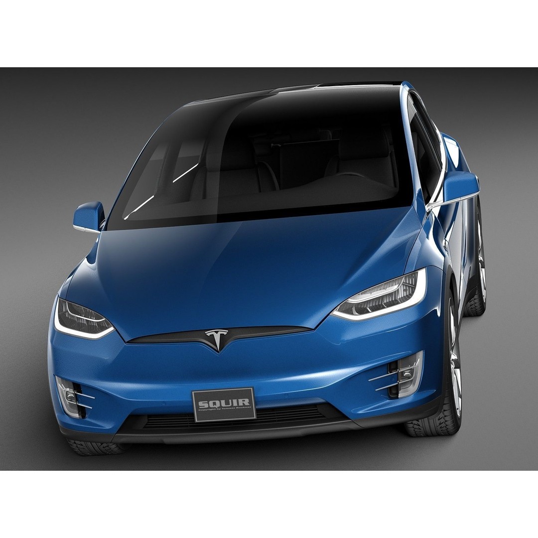 Tesla Model X 3D Model – High Poly Luxury SUV, FBX PBR Textures - View 3