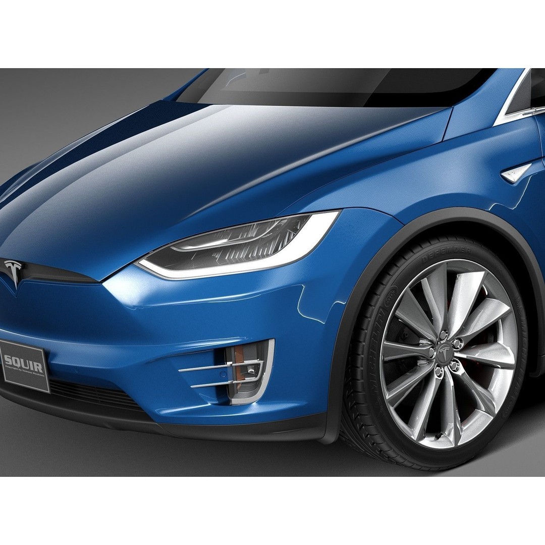 Tesla Model X 3D Model – High Poly Luxury SUV, FBX PBR Textures - View 4