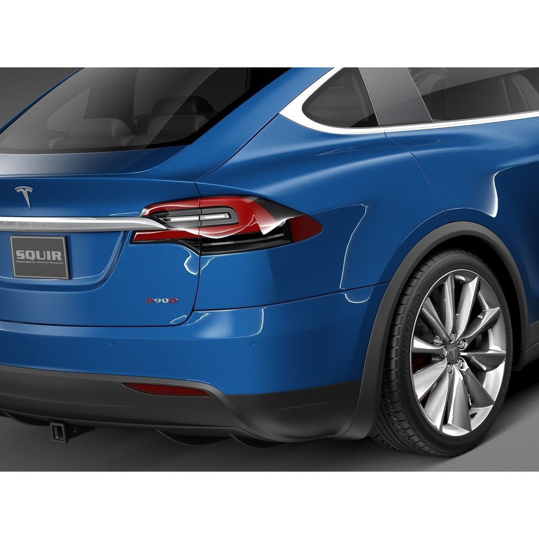 Tesla Model X 3D Model – High Poly Luxury SUV, FBX PBR Textures - View 5
