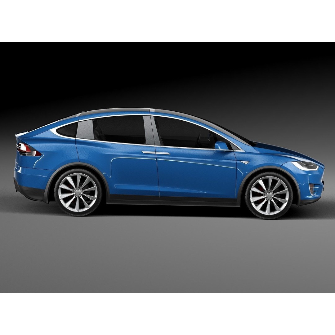 Tesla Model X 3D Model – High Poly Luxury SUV, FBX PBR Textures - View 7