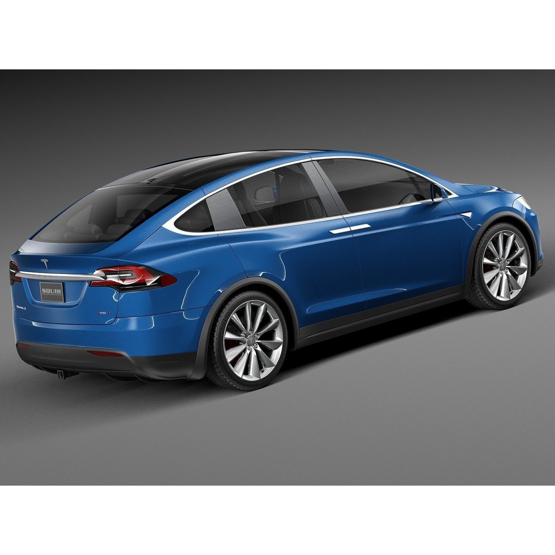 Tesla Model X 3D Model – High Poly Luxury SUV, FBX PBR Textures - View 8