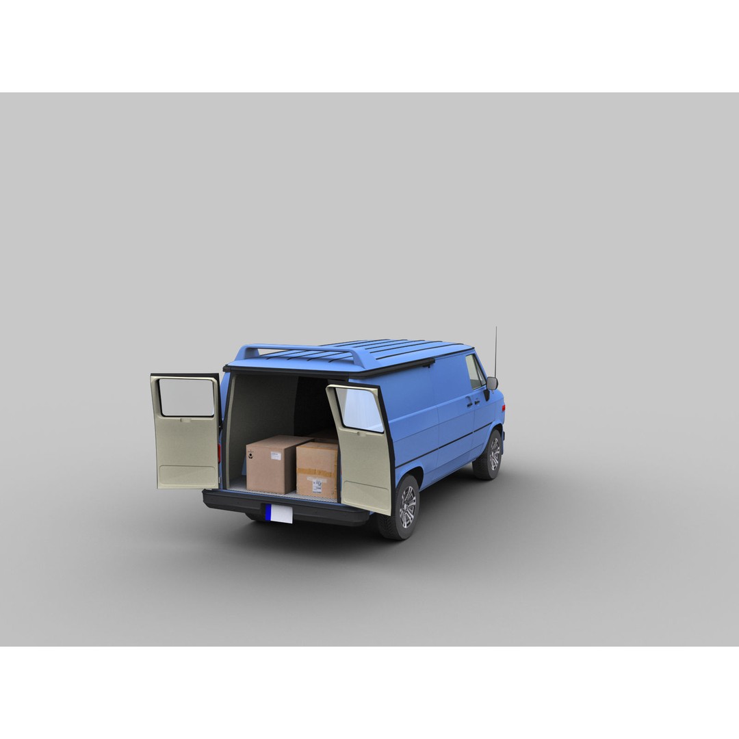 GMC Van 3D Model – Low Poly Vehicle Asset, FBX, OBJ - View 5