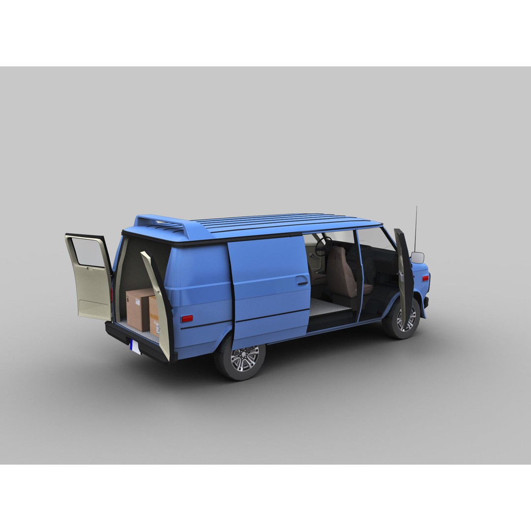GMC Van 3D Model – Low Poly Vehicle Asset, FBX, OBJ - View 7