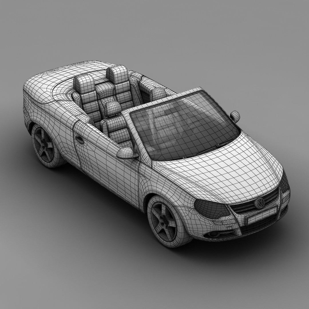 Volkswagen Eos 3D Model – Realistic Convertible Car Asset, FBX