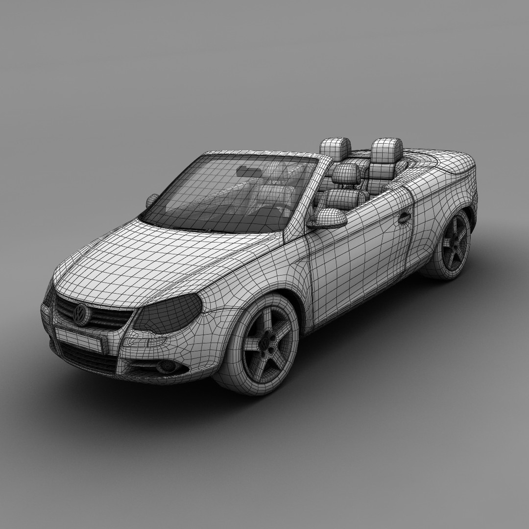 Volkswagen Eos 3D Model – Realistic Convertible Car Asset, FBX - View 12