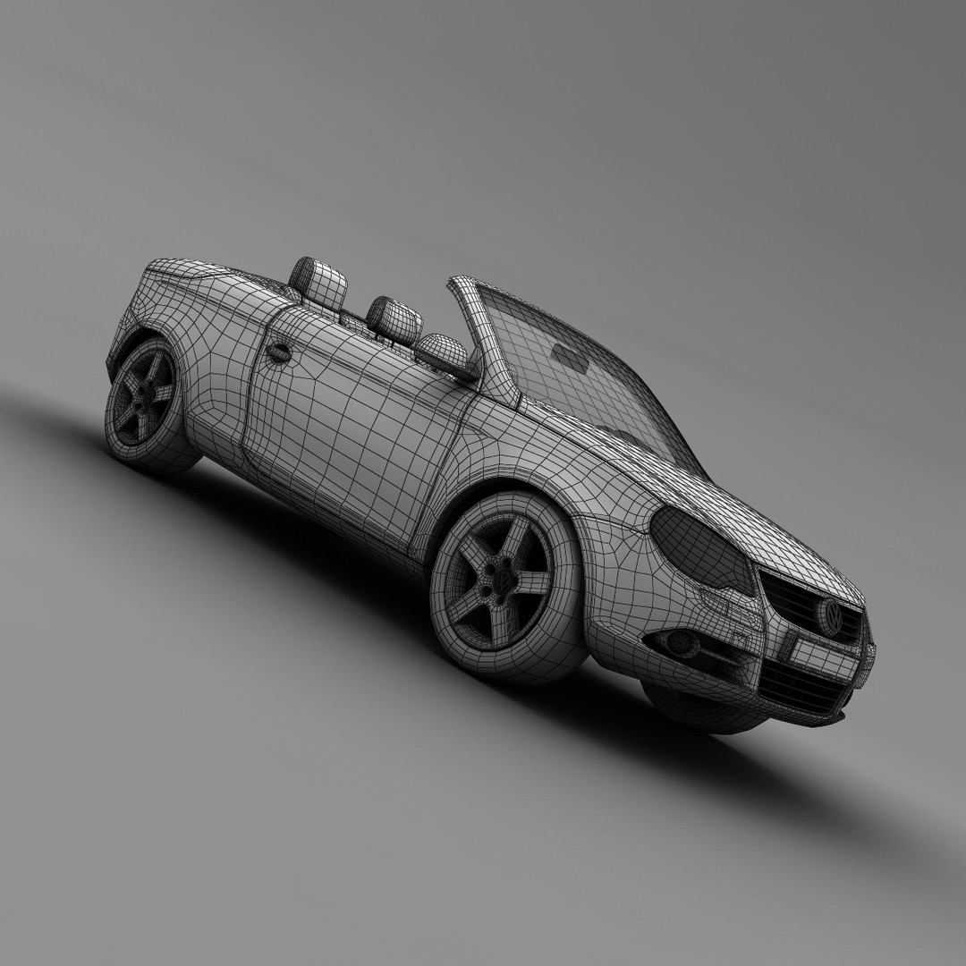 Volkswagen Eos 3D Model – Realistic Convertible Car Asset, FBX - View 13