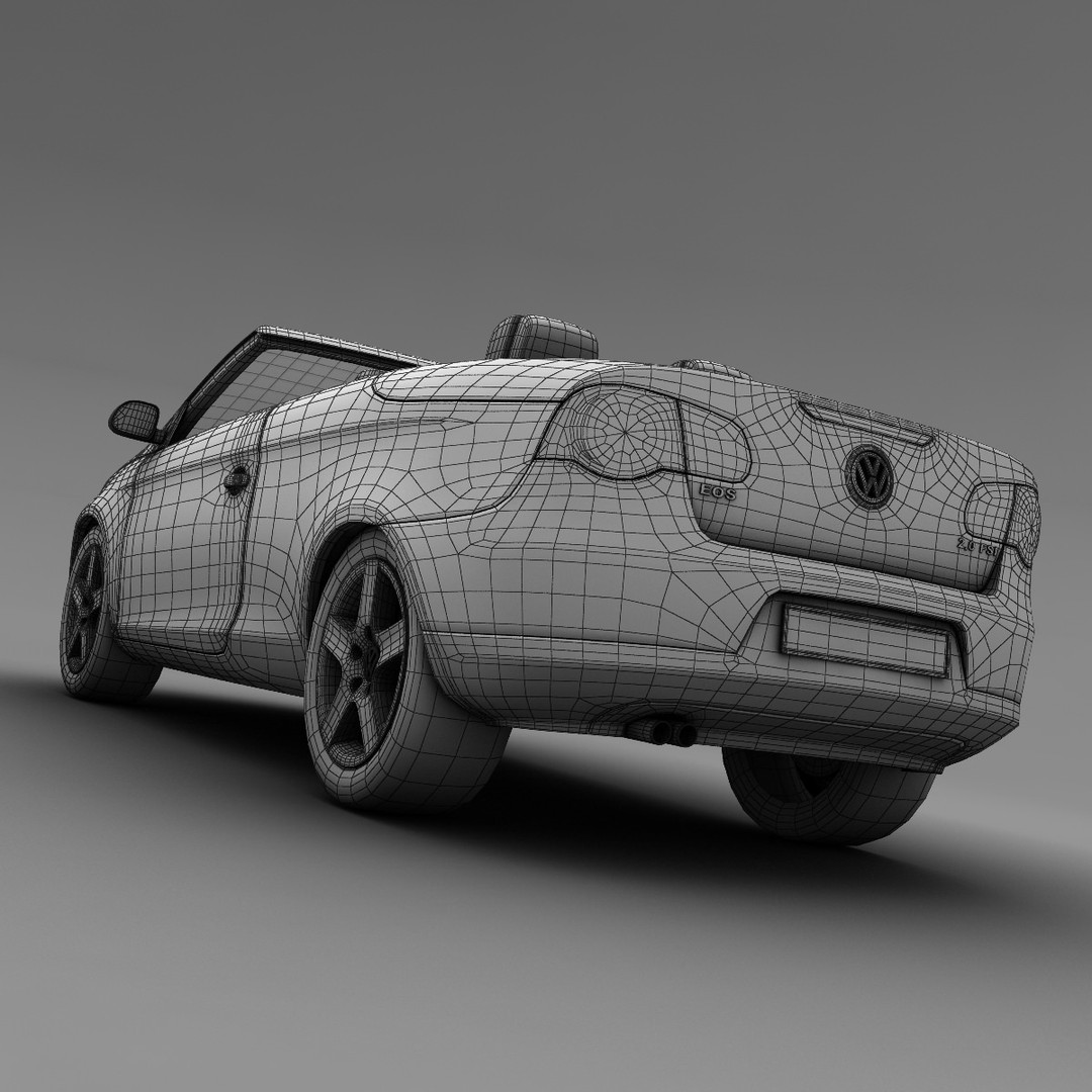 Volkswagen Eos 3D Model – Realistic Convertible Car Asset, FBX - View 14