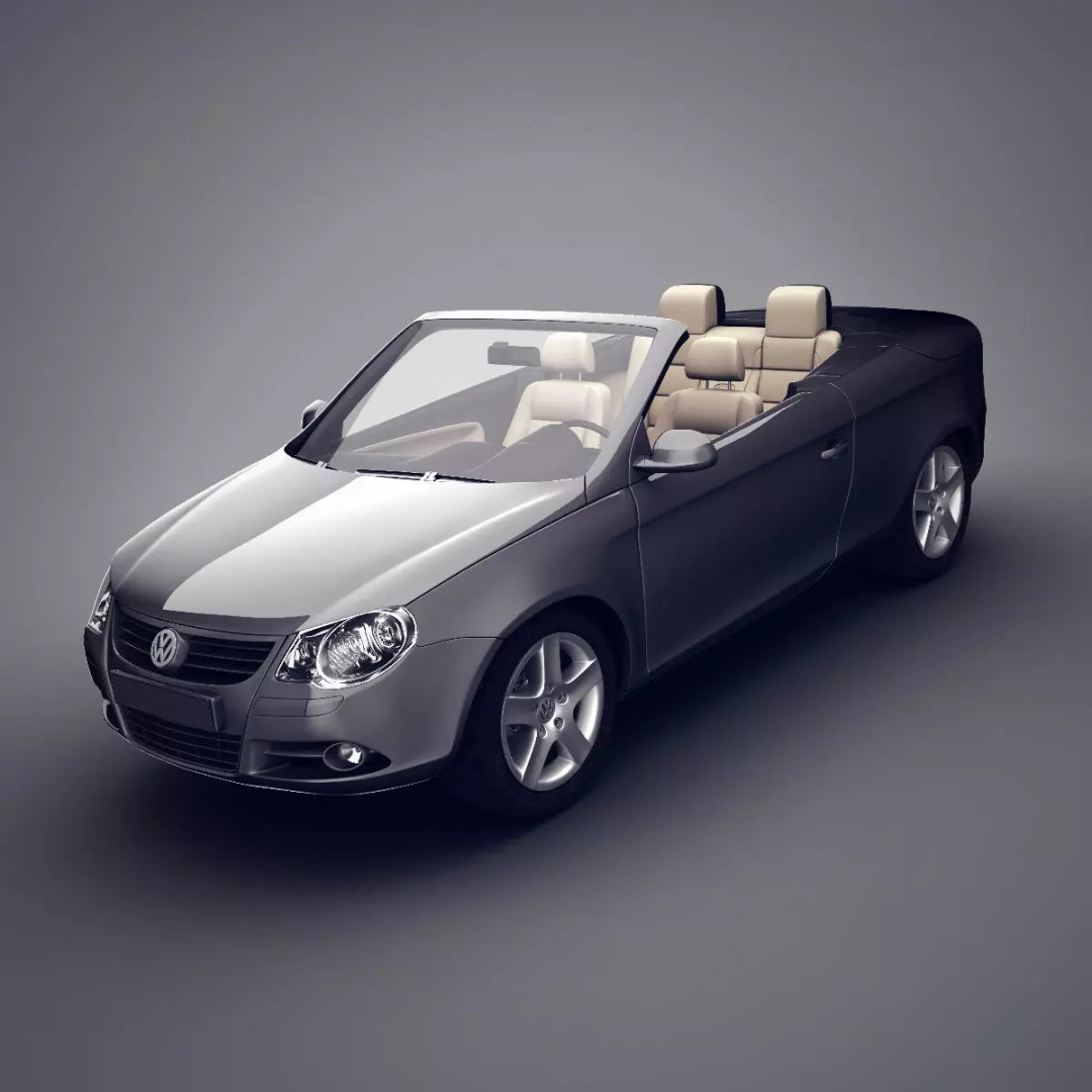 Volkswagen Eos 3D Model – Realistic Convertible Car Asset, FBX - View 2