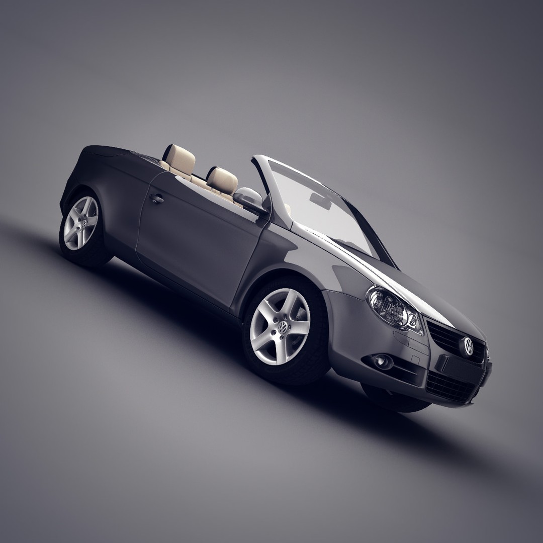 Volkswagen Eos 3D Model – Realistic Convertible Car Asset, FBX - View 3