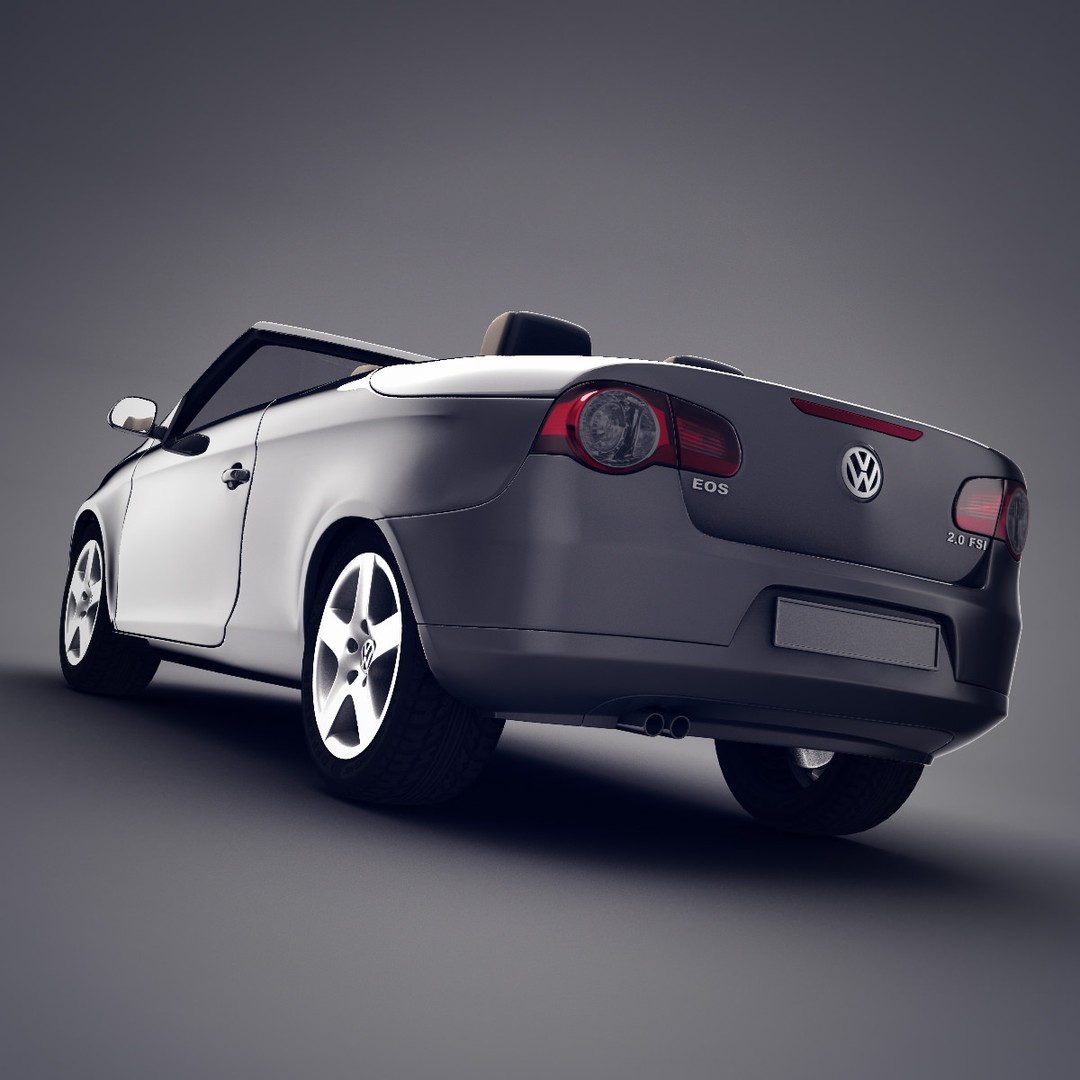 Volkswagen Eos 3D Model – Realistic Convertible Car Asset, FBX - View 4