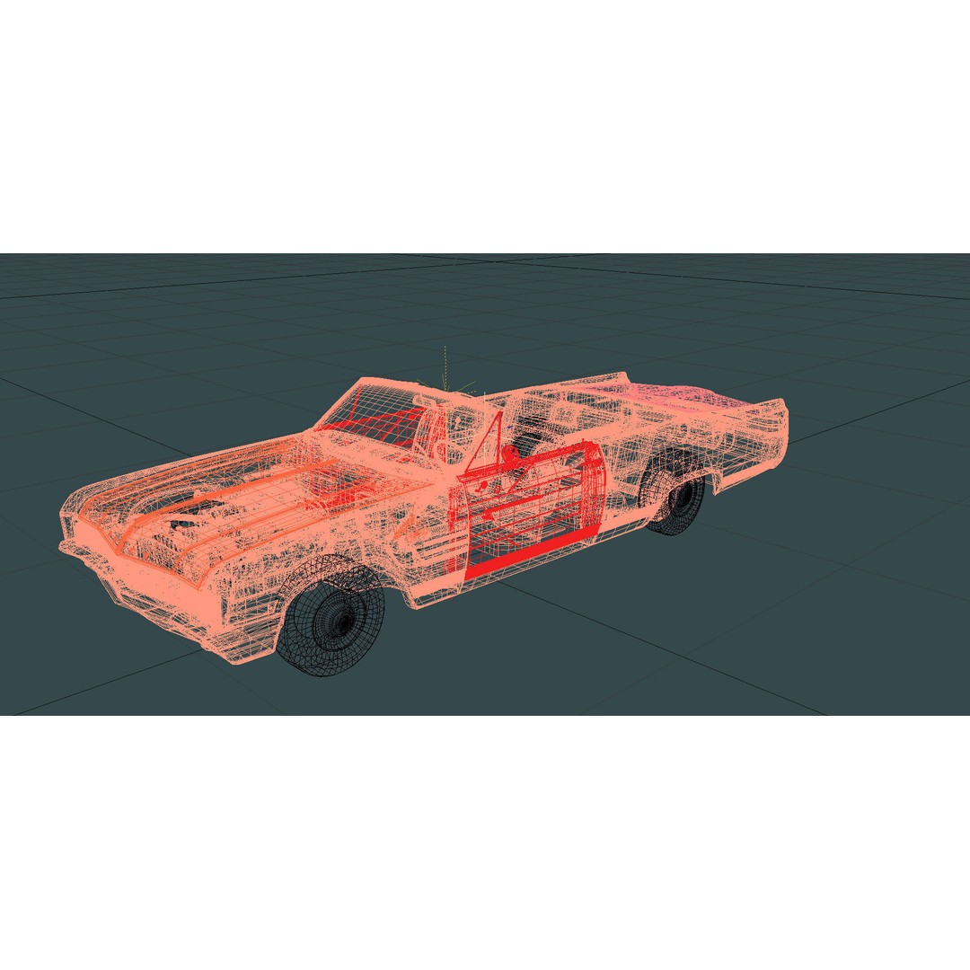 1964 Buick Convertible 3D Model – Classic Antique Car, Rigged