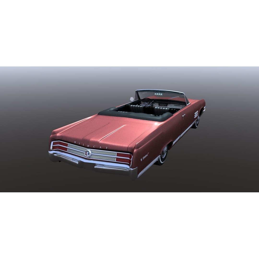 1964 Buick Convertible 3D Model – Classic Antique Car, Rigged - View 10