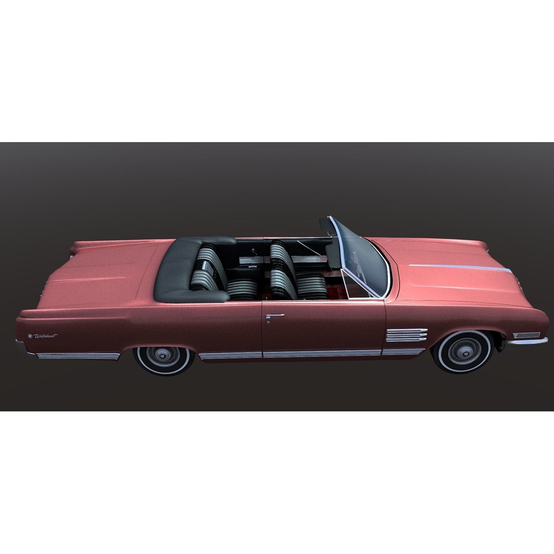 1964 Buick Convertible 3D Model – Classic Antique Car, Rigged - View 11