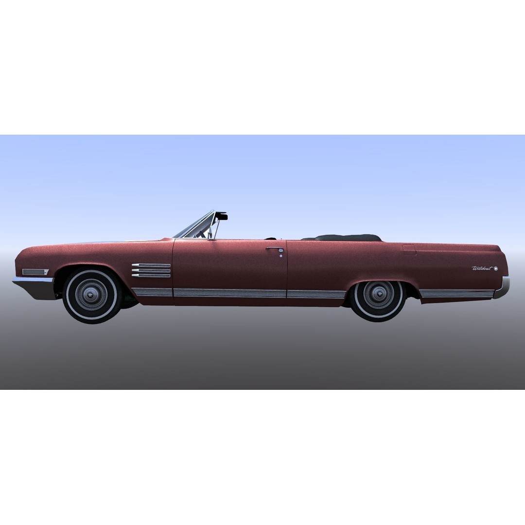 1964 Buick Convertible 3D Model – Classic Antique Car, Rigged - View 12