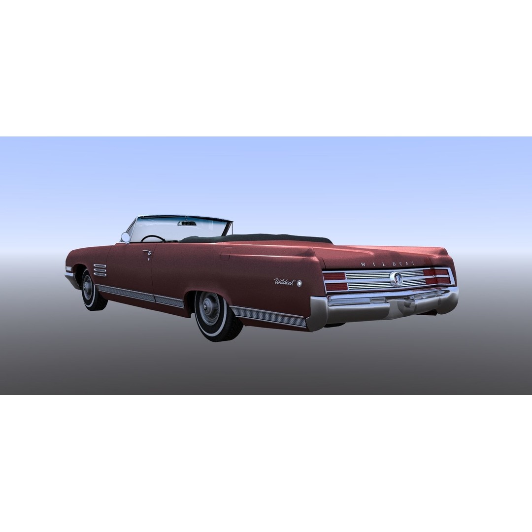 1964 Buick Convertible 3D Model – Classic Antique Car, Rigged - View 13