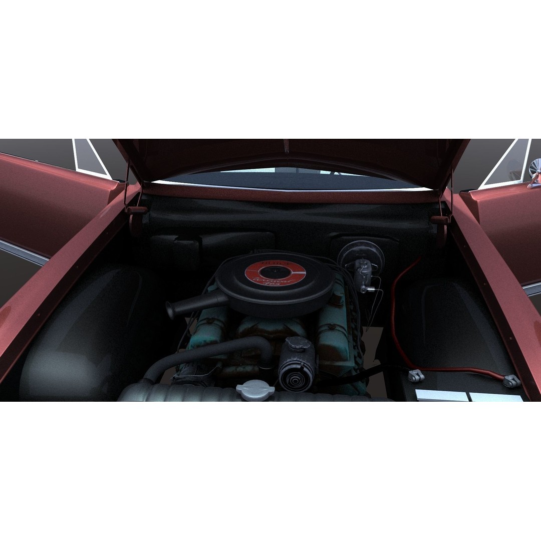 1964 Buick Convertible 3D Model – Classic Antique Car, Rigged - View 16