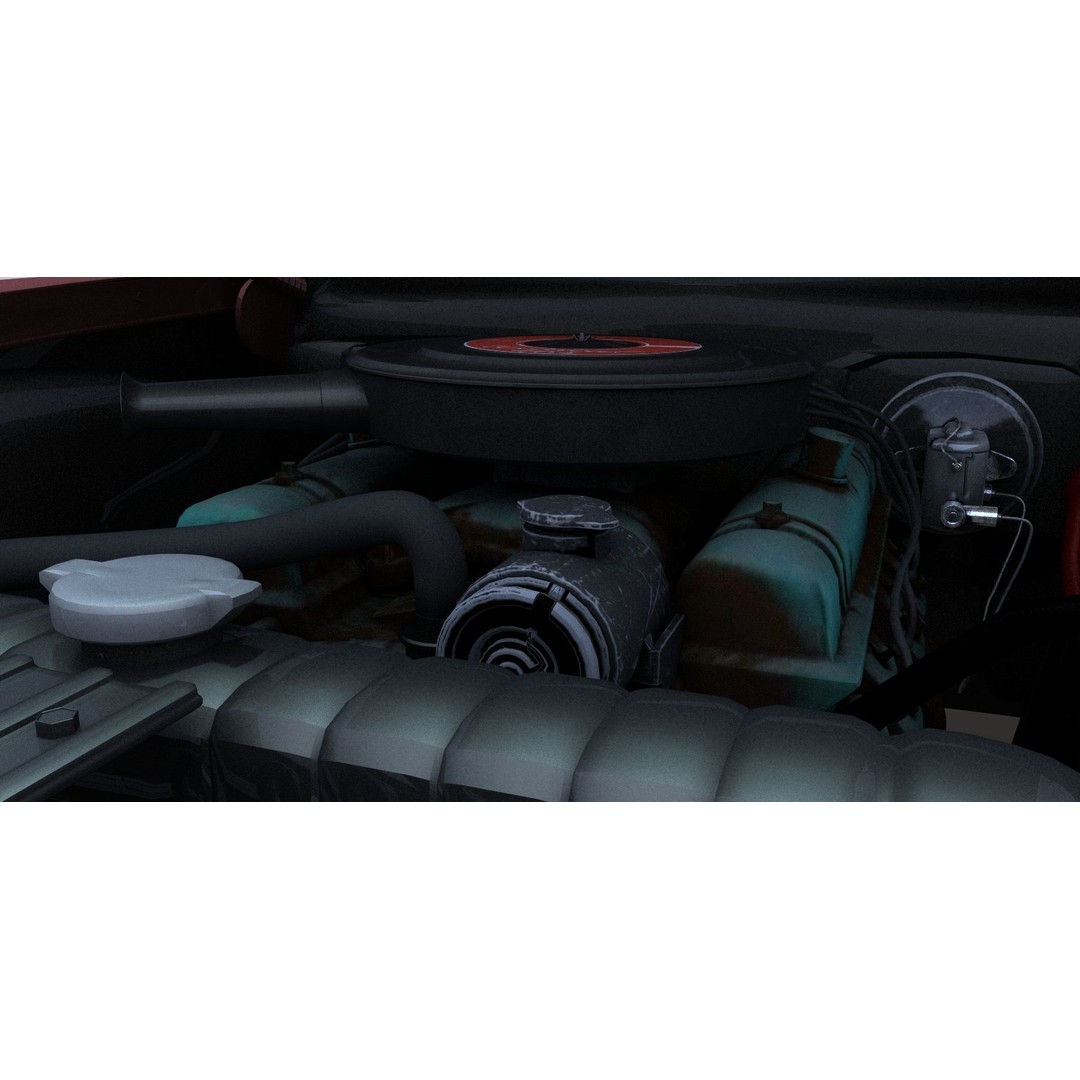 1964 Buick Convertible 3D Model – Classic Antique Car, Rigged - View 18