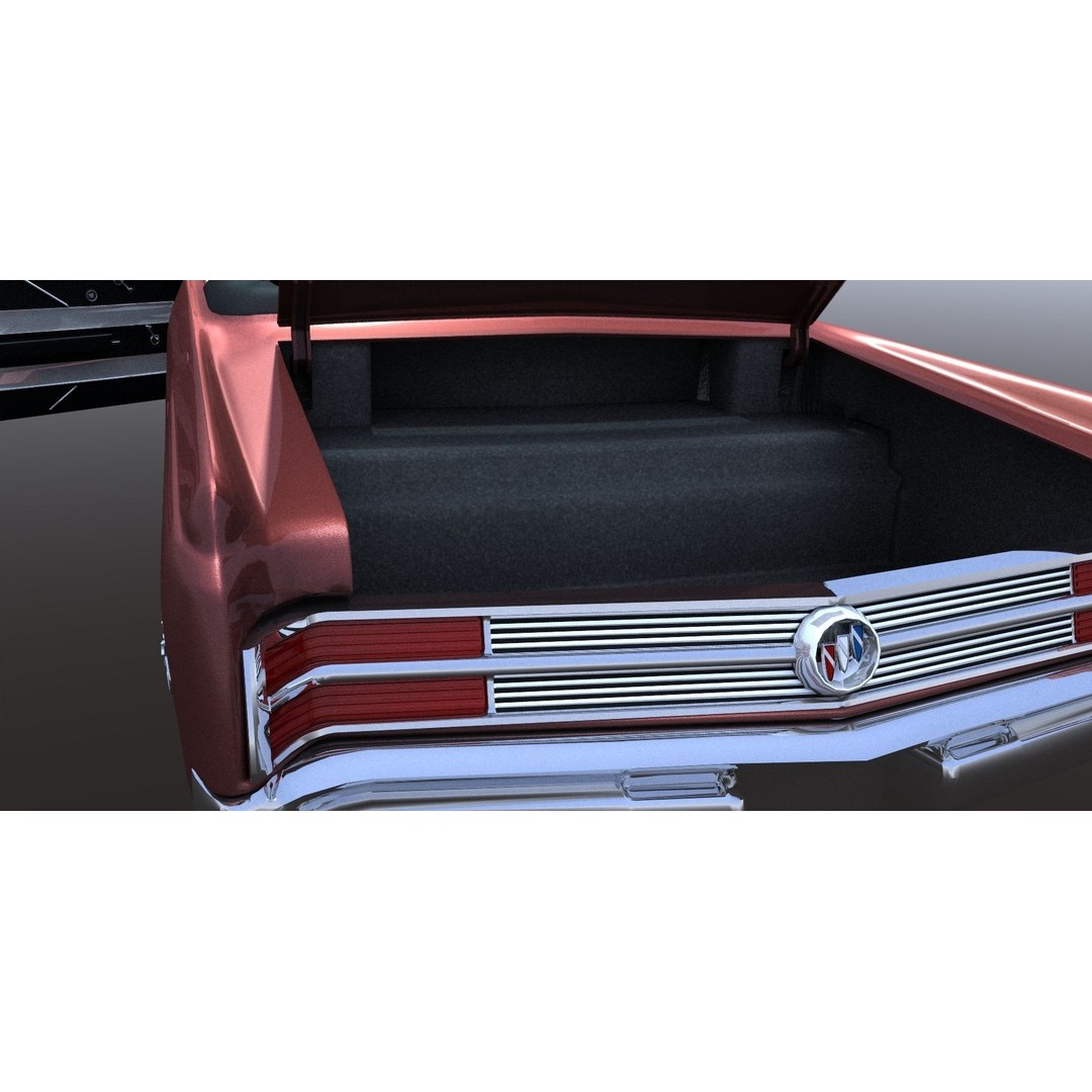 1964 Buick Convertible 3D Model – Classic Antique Car, Rigged - View 20